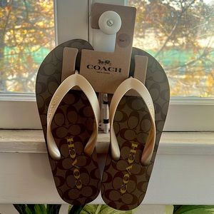Coach sandals. Brand new. In classic Coach monogram.